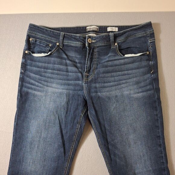 Depart West NOMAD Jeans Mens 40x34 Dark Wash Straight Relaxed Stretch Whiskered - Picture 2 of 11